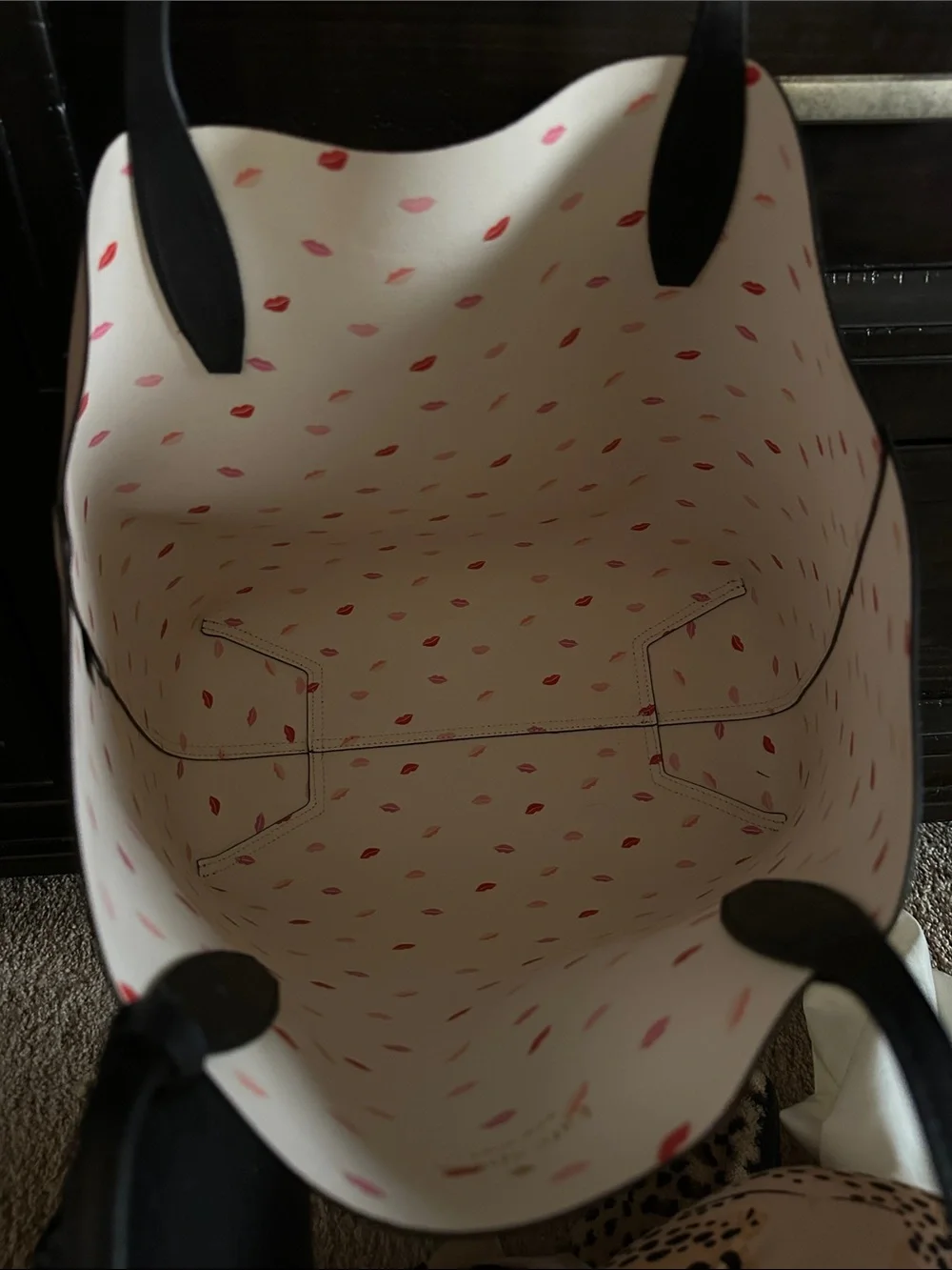 kate spade blush pink Minnie Mouse Leather Tote with Black Base
